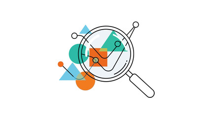 Data Analysis Through Magnifying Glass Abstract Geometric Design