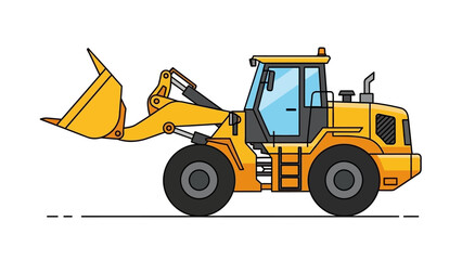 Heavy-duty yellow wheel loader for construction and earthmoving operations