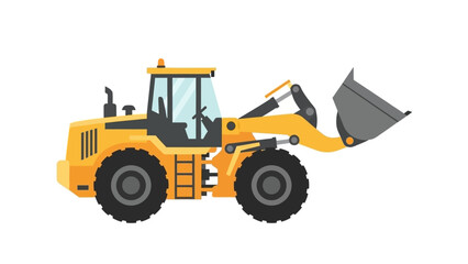 Construction Wheel Loader Machine Vector Illustration