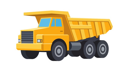 Yellow Dump Truck Illustration for Construction and Hauling