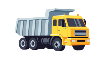 Yellow dump truck illustration