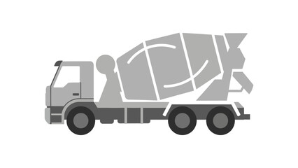 Industrial Concrete Mixer Truck Icon for Construction Site Vector Graphic