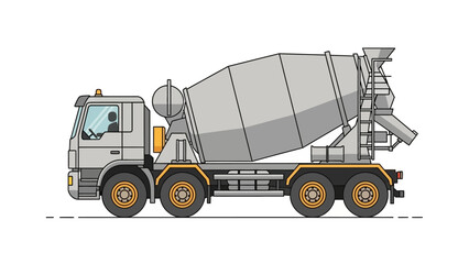 Concrete Mixer Truck - Construction Vehicle Illustration
