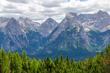 Majestic Dolomites mountain  landscape near Lake Misurina