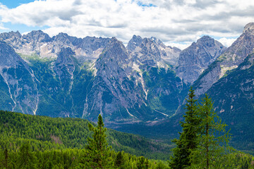 Fototapeta premium Majestic Dolomites mountain landscape near Lake Misurina