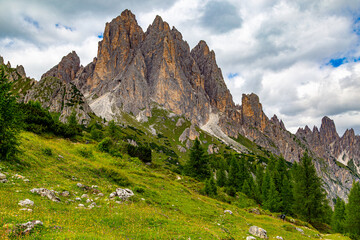 Majestic Dolomites mountain  landscape at summer. Italy