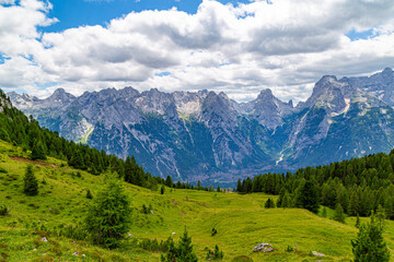 Majestic Dolomites mountain  landscape at summer. Italy