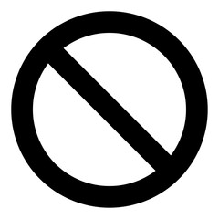 Block icon isolated on transparent background. Prohibition, restriction sign black illustration for web interface.