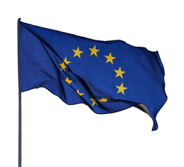 European Union EU flag waving isolated