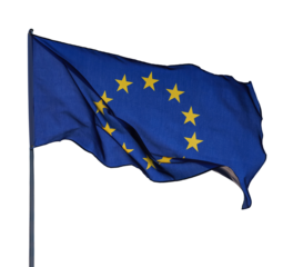 European Union EU flag waving isolated