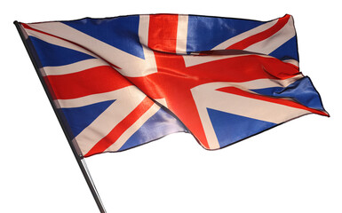 UK Great Britain flag waving isolated