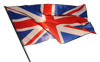 UK Great Britain flag waving isolated
