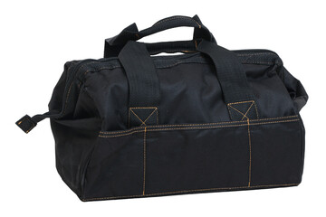 Black nylon tool bag with handles for equipment storage
