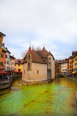 Fototapeta premium Palace de l'Isle historic building on the island in the historic center of Annecy France