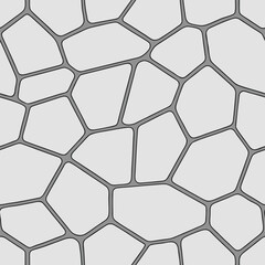 Obraz premium Seamless grey irregular stone grid texture with dark grout, natural rock pattern, abstract geometric background design element