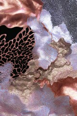 Opulent abstract with luxurious gold embroidery and richly textured details