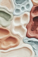 Abstraction with porous, mesh-like biomorphic forms united in an organic weave.