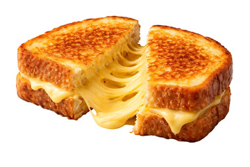 Grilled cheese sandwich isolated on transparent background