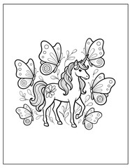 Fantasy Unicorn Coloring Pages Printable