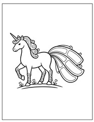 Cute Unicorn Coloring Book for All Ages