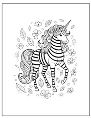 Cute Unicorn Coloring Book for All Ages
