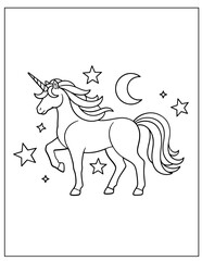 Cute Unicorn Coloring Book for All Ages