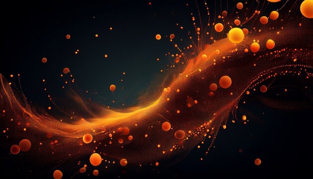 orange particles on black background