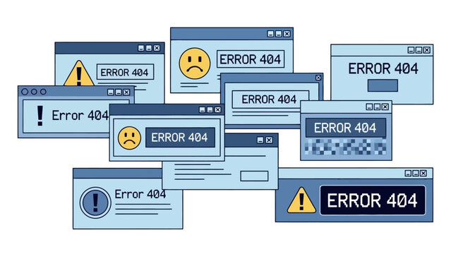 Set of Vector Illustration Error Message Popups
