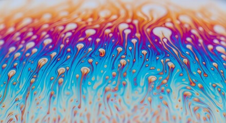 Vibrant Soap Bubble Film Macro Iridescence Abstract Flow Texture