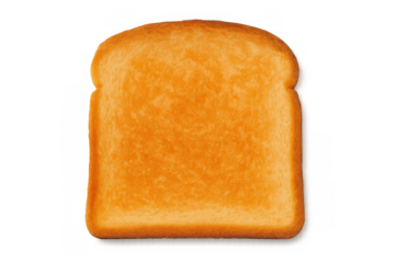 Golden brown toasted bread slice for breakfast or sandwich preparation isolated on transparent background
