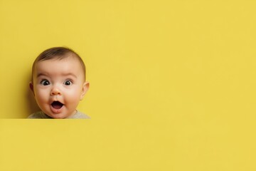 Adorable baby face with funny expression