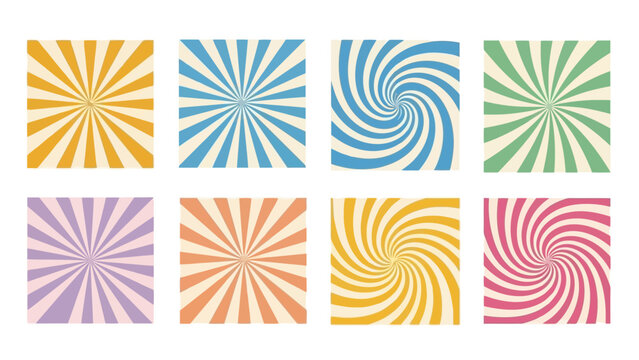 Vibrant Retro Swirl Backgrounds Vector Illustration Collection