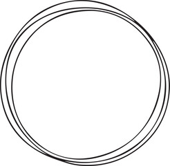 Obraz premium Continuous one line circle stroke, Hand drawn circle frame on white background. one line Art icon drawing