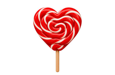 heart shaped lollipop isolated on white