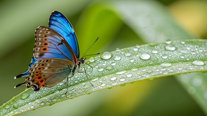 Obraz premium butterfly on leaf