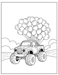 Big Wheel Monster Truck Coloring Page