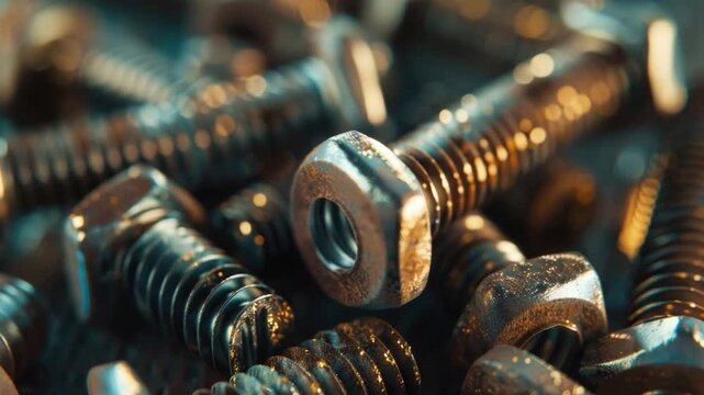 Video A collection of screws and nuts on a table, great for DIY projects or crafting