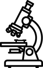 Black and white icon of a scientific microscope science laboratory