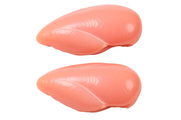 close up of a slice of two chicken breasts