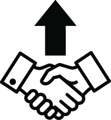 Handshake and Upward Arrow Icon Representing Partnership and Growth agreement deal