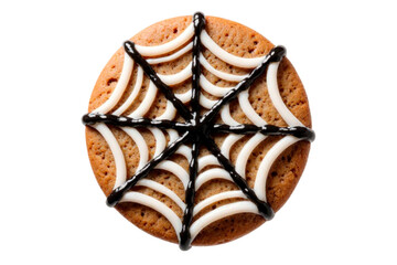 cookies decorated with chocolate in the form of a web