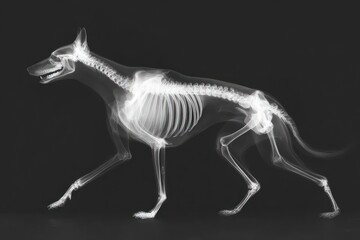 Fototapeta premium Canine skeletal structure in walking motion