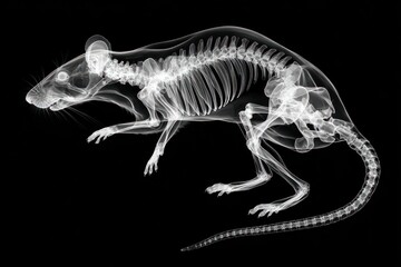 Fototapeta premium X-ray image of a walking rat