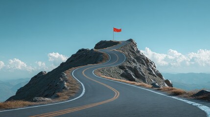 Stairway road to business achievement and victory