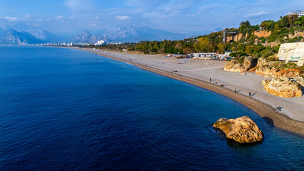 Naklejka premium Antalya's world-famous cliffs. Mediterranean Sea.