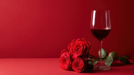 Valentine's day still life with red roses