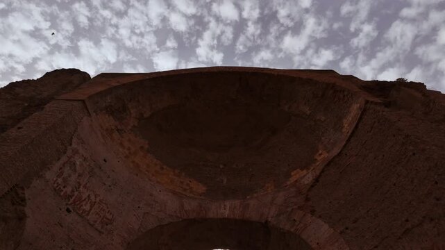 The ruins of the Baths of Caracalla, Rome, Italy, dating back to 212 AD, under the emperors Septimius Severus and Caracalla