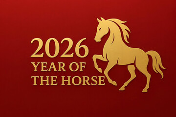 Year of the Horse red background