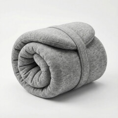 Rolled gray travel neck pillow compact storage
