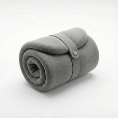Rolled gray travel neck pillow compact storage